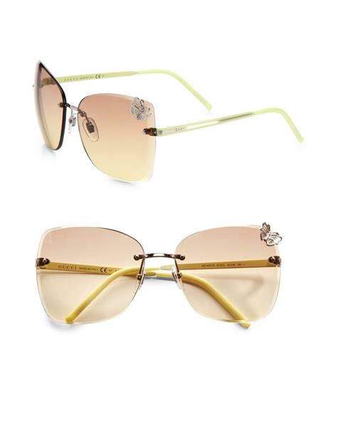 gucci rimless butterfly sunglasses|Gucci vintage round sunglasses.